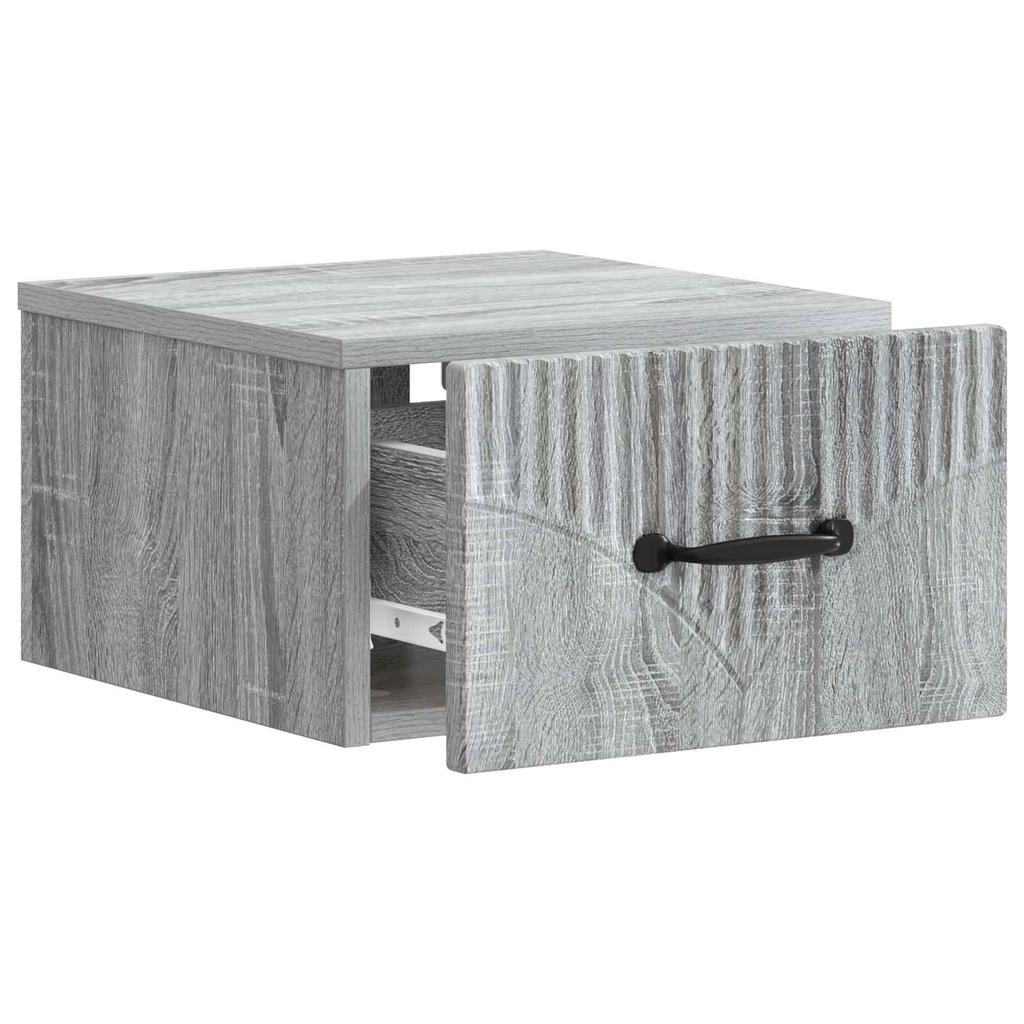 Wall Mounted Nightstand Gray Sonoma 34.5 x 33 x 20 cm