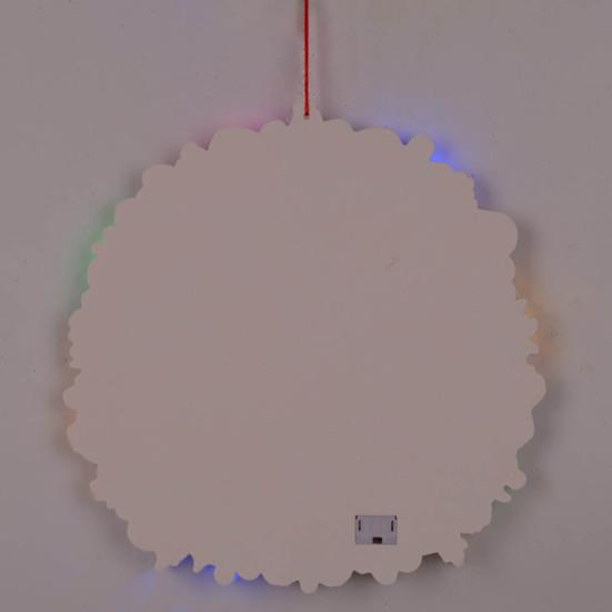 4Pcs/Set Christmas Ornament Set Santa Claus Reindeer Bear Wreath Shape Festive LED Ornament Set Holiday Decoration