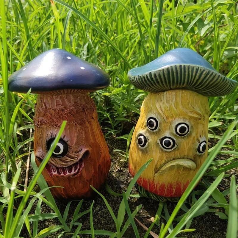 Unik Halloween-tema harts svamp dekorativ figurin för spöklik heminredning