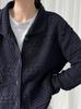 Korean Style Retro Knit Cardigan - Short Sleeve, Hollow-Out Design for Autumn/Winter