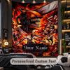 Personalized Wall Tapestry,Chainsaw Man Custom Printed Name, Fabric Wall Art For Indoor Room Backdrop