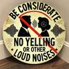 Vintage Metal Wall Art No Loud Talking Sign for Garage Cafe Bar Man Cave Decor