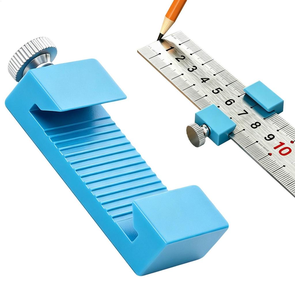 Woodworking Ruler Limit Slider Aluminum Alloy Steel Ruler Stop Durable Wear-resistant Positioning Limit Block Woodworking Scribe