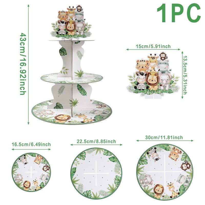 Jungle Animals Disposable Party Tableware Tablecloth Paper Plate Cup Wild One Birthday Party Decoration Kid Baby Shower Supplies
