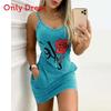 Womens Summer Floral Sleeveless Sundress With Pockets For Casual Wear