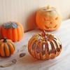 Twinkle LED Light Pumpkins, Timer Lighted Sparkling Starry Night Glass Pumpkins