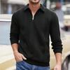 Autumn and winter sweater new pullover semi-cardigan zipper jacquard lapel sweater casual men's POLO shirt