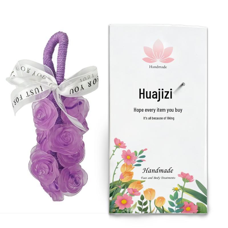 Crystal Rose Scented Handmade Car Air Freshener Purple Butterfly Pendant Soap 180g