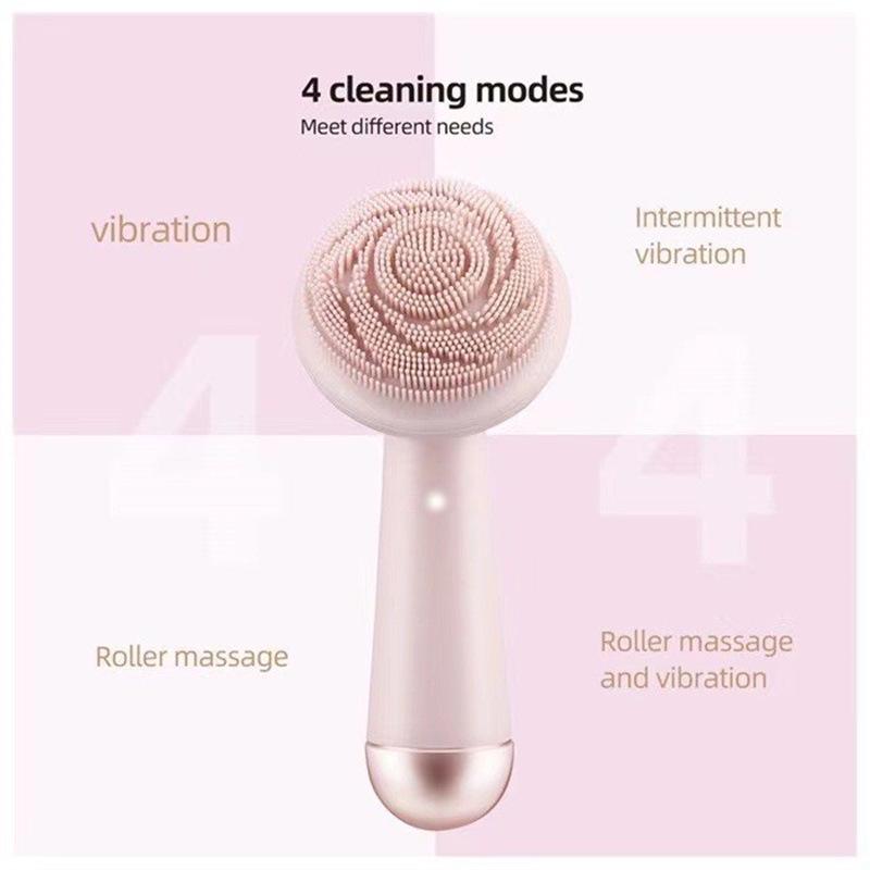 Rechargeable Cross-Border Electric Facial Cleansing & Massage Brush with Rotating Silicone for Deep Pore Cleaning