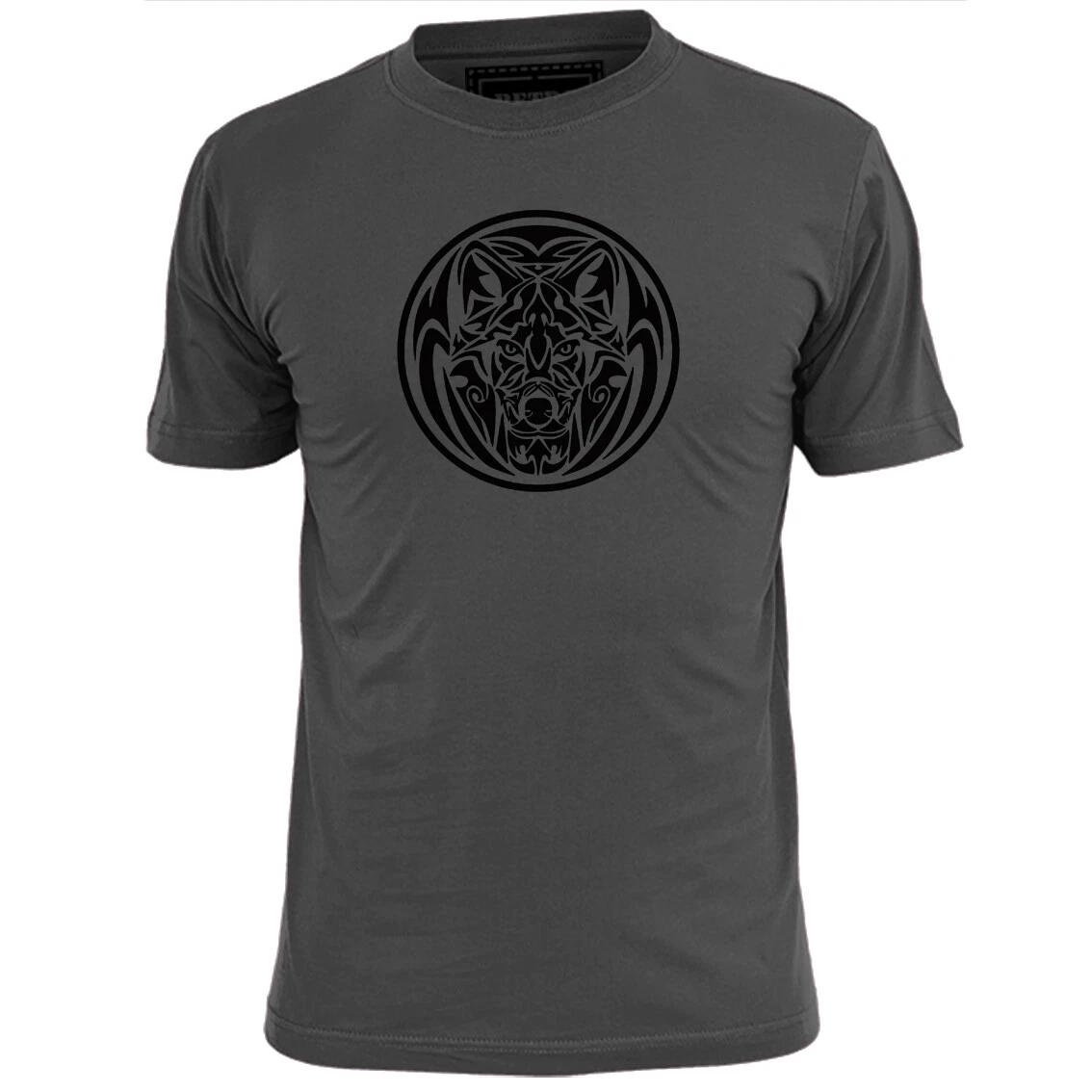 Mens Tattoo Wolf Face T shirt Art Tribal Maori M