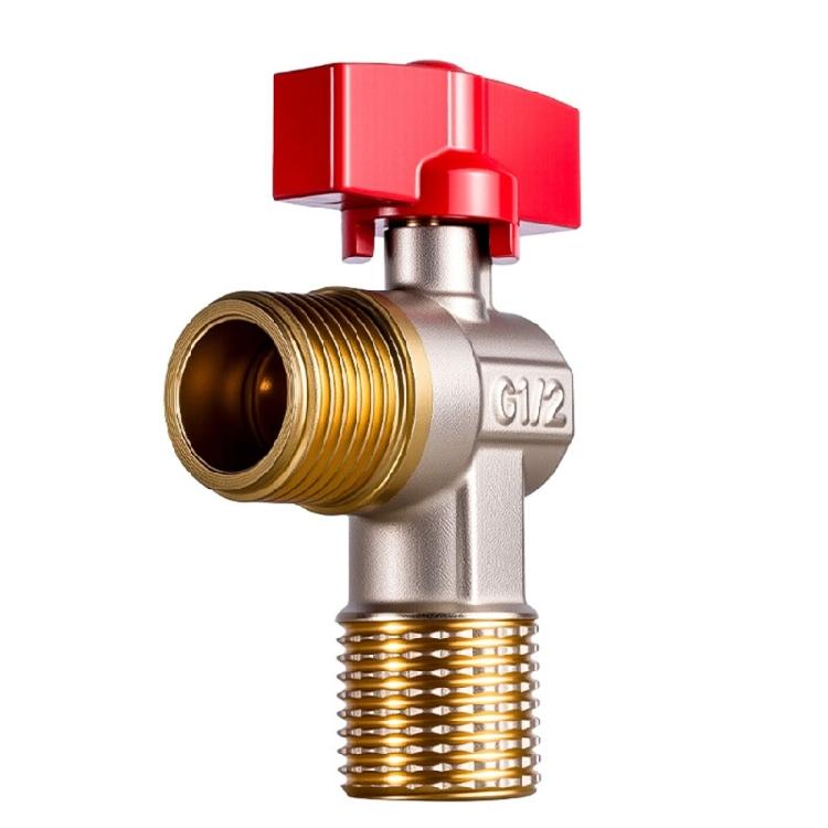 Bathroom High Flows Hot/Cold Water Shut Off Valves 1/2inch Turn Angle Stop Valves Brass Plumbing Fitting Easily To Install