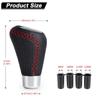 Universal 5 Speed Manual Leather Red Stitch Gear Shift Knob Car Gear Stick Shift Knob Lever Manual Transmission M8 M10 M11 M12