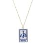 World Rectangle Pendant Necklace Sun Lovers Chain Trendy Enamel Moon Chain Choker  Daily