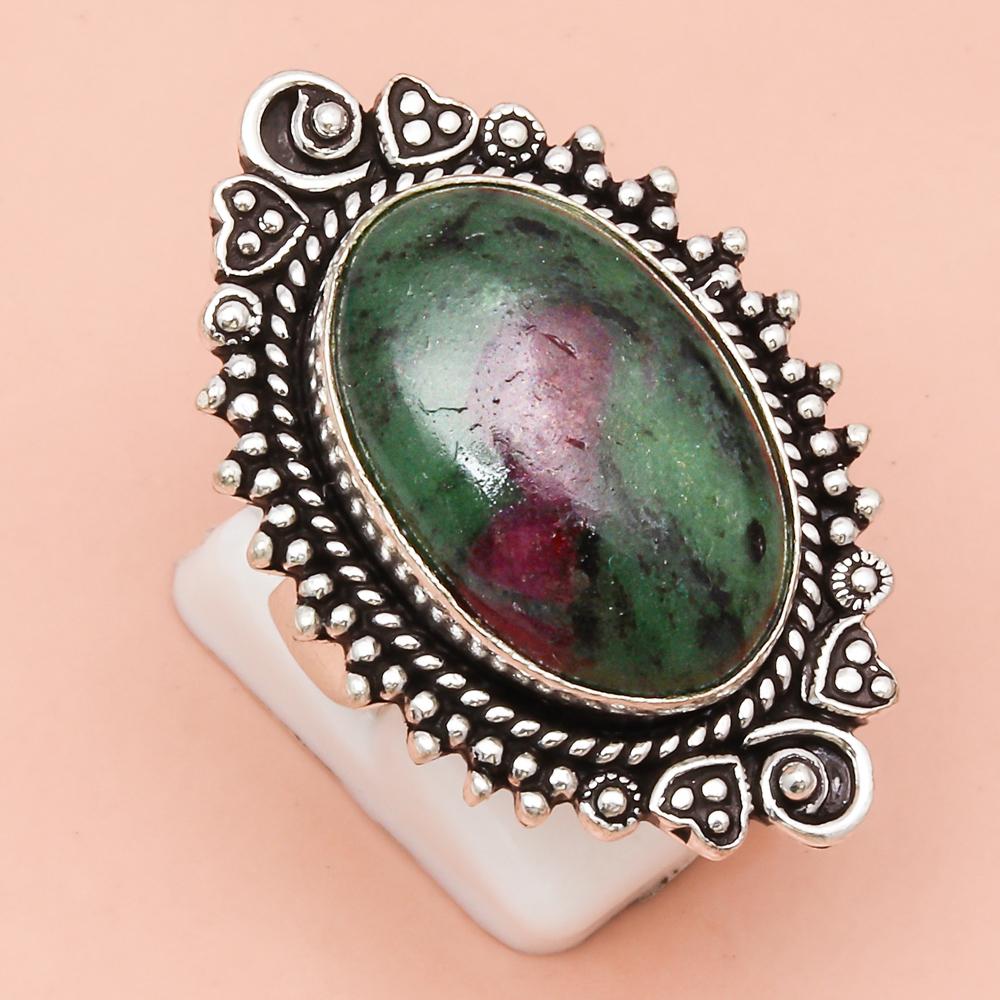 Ruby Zoisite Gemstone Handmade Silver Jewelry  "8.75"
