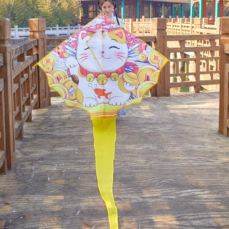 2026 Adults Only Gentle Breeze 1.6m Lucky Cat Kite - Easy to Fly Outdoor Fun for All Ages