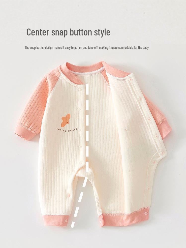 Bawełniany body z długim rękawem dla niemowląt - Pajacyk dla noworodka