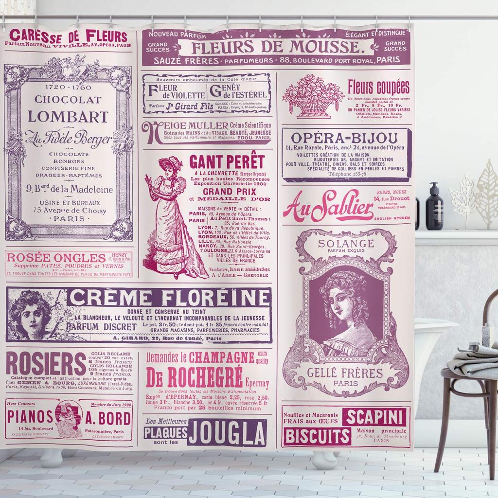 Jugendstil Dame Duschvorhang, Ästhetische Kunst Tageszeiten, Nachtruhe, Abendliche Träumerei, Morgendämmerung, Morgen erwachen Badezimmer-Set