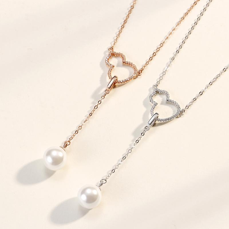 Gourd Tassel Pearl Necklace Women's Fashion Retro Niche High-end Design Pendant Accessories