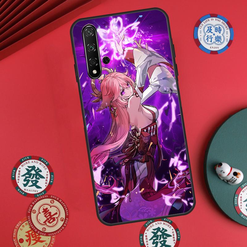 Genshin Impact Yae MIko For Huawei Nova Y73 Y72 Y90 Y70 Y60 Y91 Y61 12s 12i 11i 8i 9 10 SE P40 Lite P60 P30 Pro Case