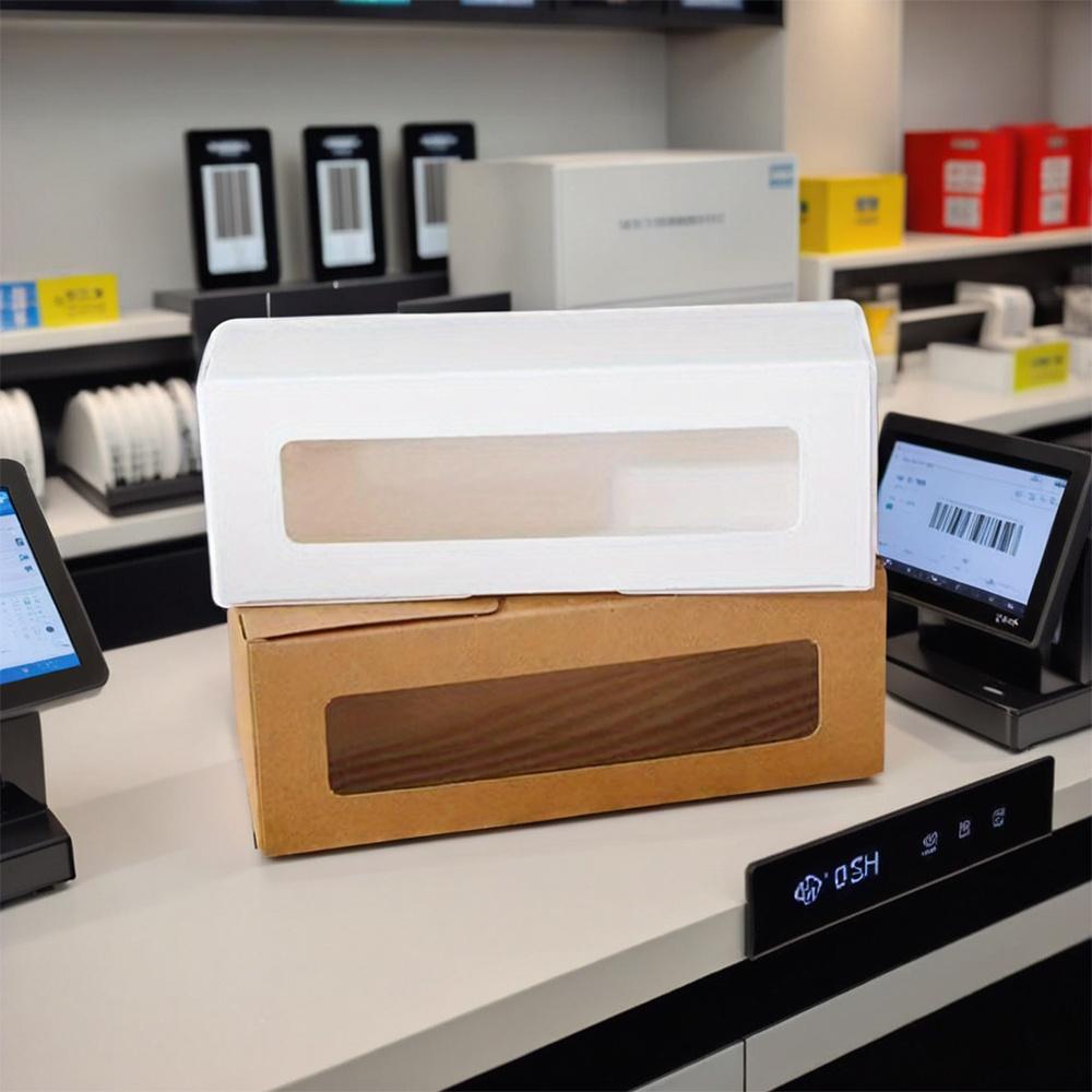 20pcs White Gift Box with Window Rectangle Treat Boxes Flip-Top Gift Boxes Paper Gift Package Box for Anniversaries Parties