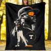 Houston Rockets No.7 Basketball Star Double Exposure Flannel Blanket, NBA Fan Soft Throw, Sports Room Decor, Basketball Lover Gift