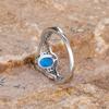 Small Oval Stone Blue Opal Ring White Zircon Hollow Infinity Engagement Rings For Women Trendy  Color Wedding Band Jewelry