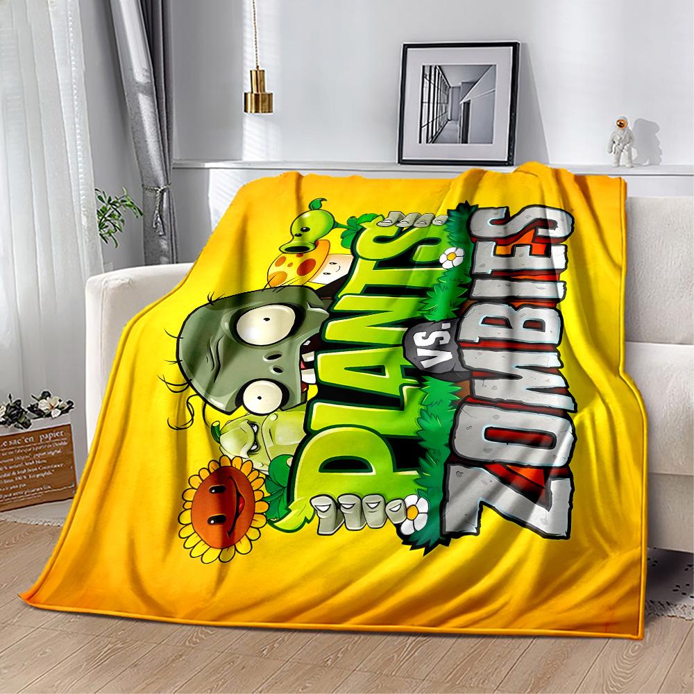 Plants Vs Zombies Adventure Flannel Blanket-Soft and Suitable for Sofas,Beds,Offices,Travel,All Seasons,Great Gift for Holidays and Birthdays.