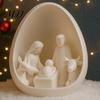 Minimalist Religious Decor Mini Nativity Scene Figurine, Christmas with Holy Family in Egg, Unique Souvenirs 3D Printed Tabletop Ornament for