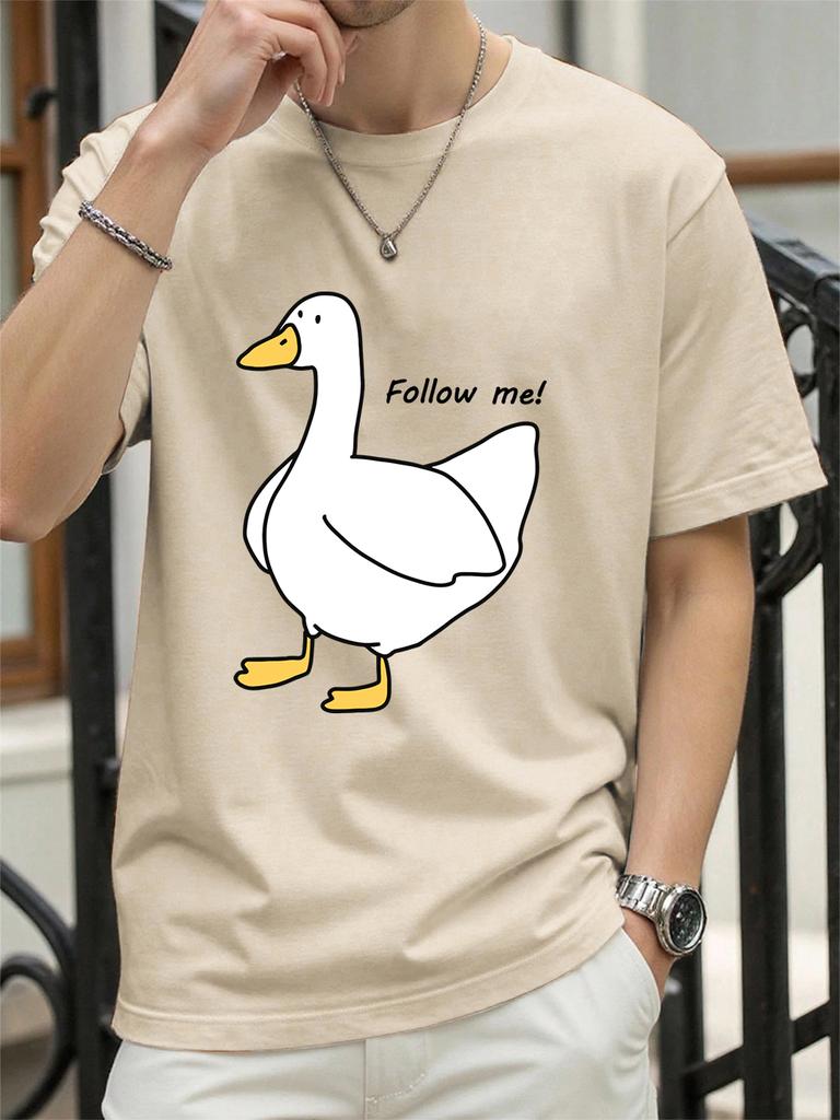 Follow The Goose Printing TShirt Women Cotton Summer Tops Comfortable Loose ONeck Short Sleeve T Shirts Casual Womans Clothes