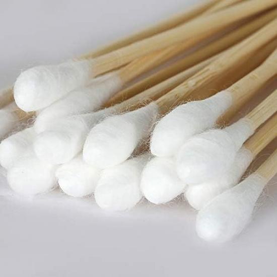 Kingzhuo 1000pcs Cotton Swabs 4" Wood Stick for Medical Wound Care Skin Clean Widely Used at School Office Home (4" 1000pcs)