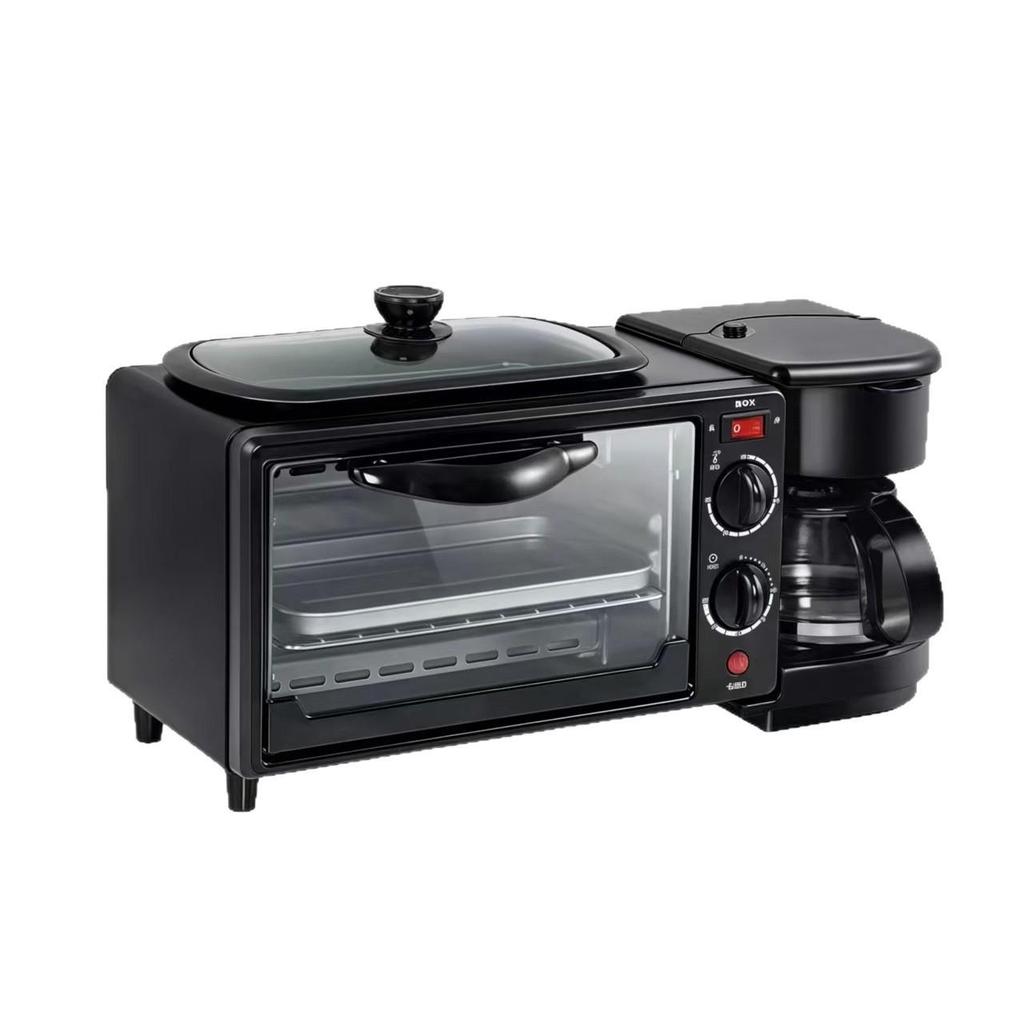 3-in-1 Breakfast Station: Multi-Function Pan, Toaster, Small Oven.