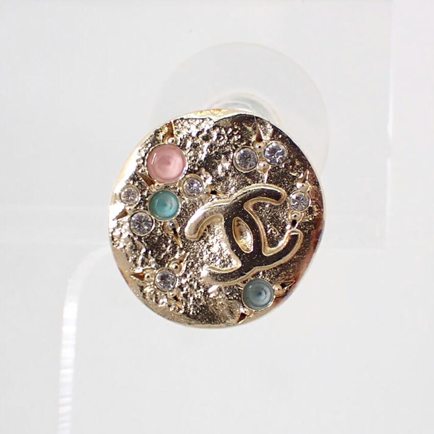 [Used] CHANEL/Chanel Coco Mark Color Stone Earrings/g520-52