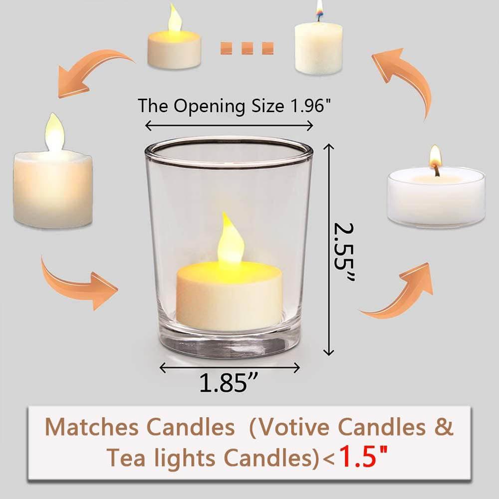 

Votive Candle Holders-Clear Glass Tea Light Candle Holders Bulk for Wedding Centerpieces/Home Table Decor/Propose and home decor 2pcs