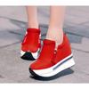 Platform Sneakers Women Red Casual Comfortable Hidden Heel Shoe Black Canvas Shoes Wedge Heels Sneaker Tenis Zapatos Mujer