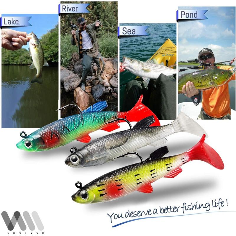 Submersible MinnowTSoft tail bait8CM 13gBionic lure specifically designed for bass fishing in both freshwater and saltwater