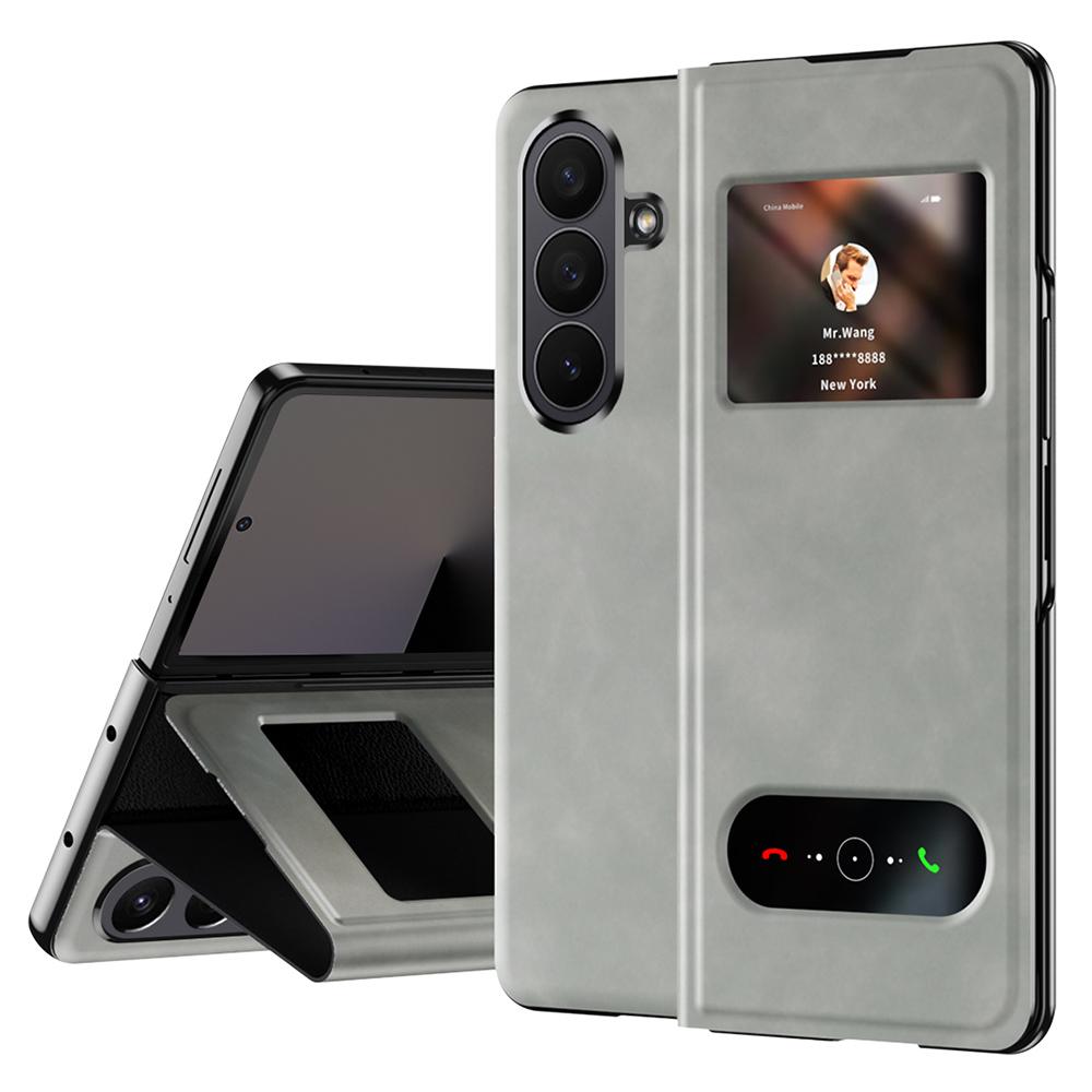 For Samsung Galaxy Z Fold7 5G Case View Window PU Leather Phone Cover