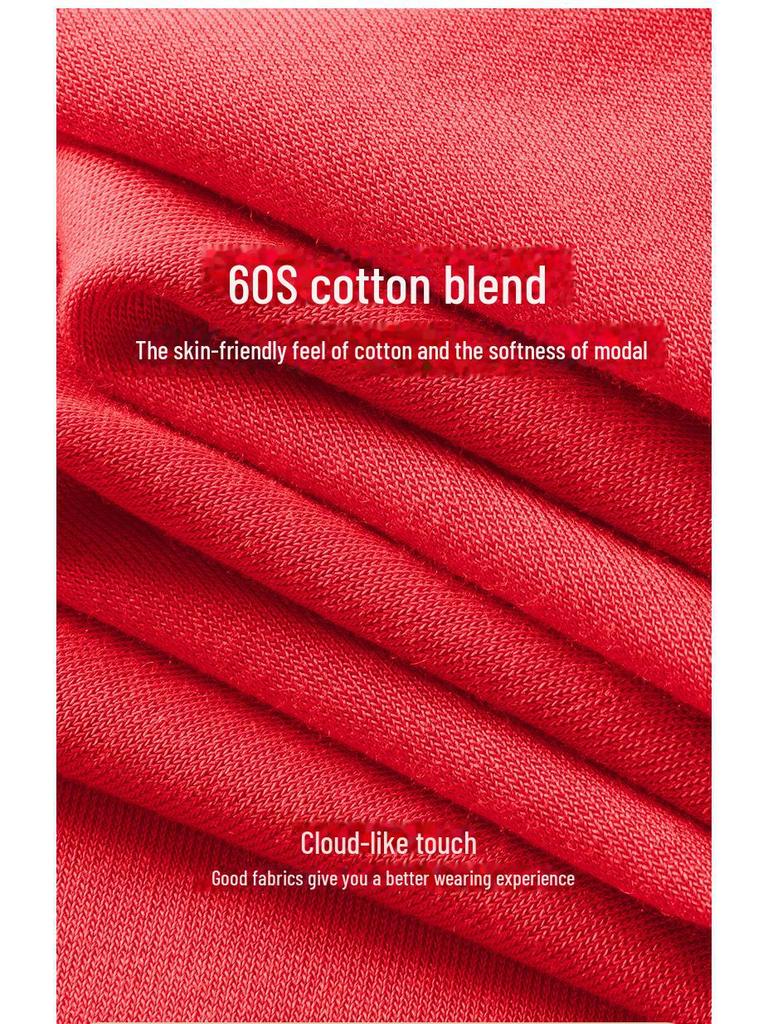 Men's Red Thermal Underwear Set - Cotton Modal Blend for Autumn/Winter
