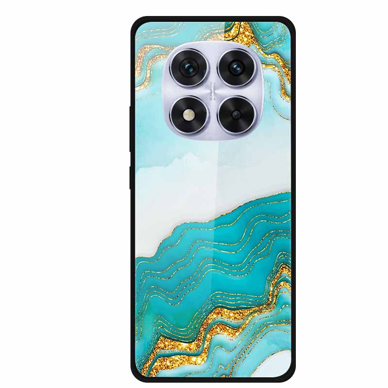 Tempered Glass Case For Xiaomi Redmi Note 14 Pro 5G Back Cover PC Hard Shockproof Cases Beer Marble Texture Cool Fashion Funda