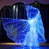 LED Belly Dance Wings Light Up for Adults Kids Glowing Halloween Costume Performance Props Colorful with Lights Luminous Foldable Stage Shows