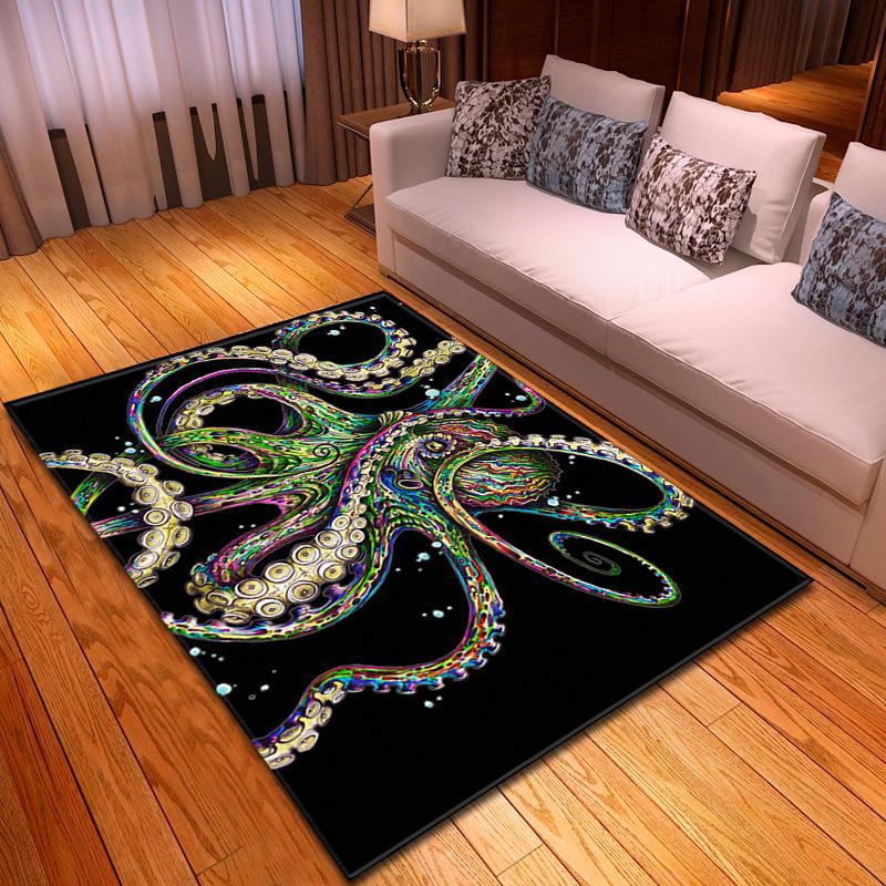 Octopus Living Room Carpet Monster Octopus Bedroom Area Rug Kids Home Decor Room Floor Mat Kitchen Bathroom Mat Anti-Skid