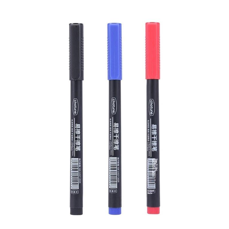 3 Colors 0.5mm Dry Erase Markers Erasable Whiteboard Marker Pen Office School White Board Art Marker Stationery Extra Fine Tip