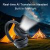 AI Translation Wireless Headphone with Movable LCD Touch Screen Real-Time 115 Language Translator Bluetooth-compatible 6.0 Headset for Travel Business