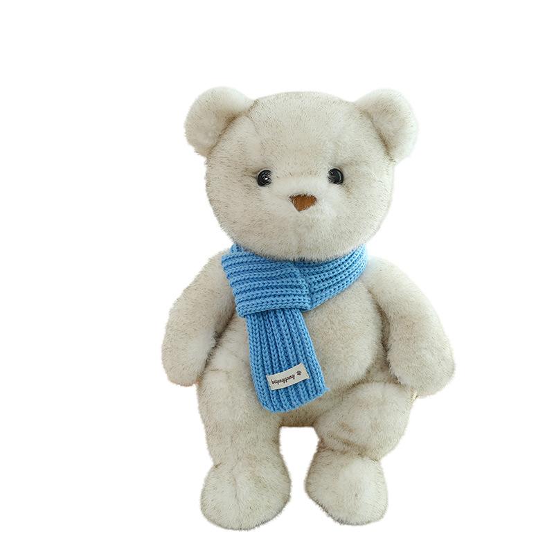New Scarf Bear Plush Toy Cartoon Skin-friendly Hug Bear Companion Doll Doll Give Girls and Children Gifts