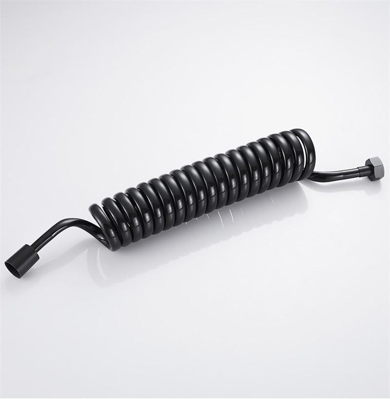 Black Style Flexible Spring Shower Hose Water Plumbing Toilet Bidet Sprayer Gun Connect Pipe Telephone Line Style 150cm / 200cm