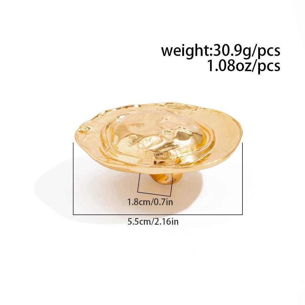 Ingemark 2026 Übertriebene Goldfarbe Runde Offene Ringe Damen Trendig Kreativ Verstellbarer Fingerring Täglich Party Bankett Schmuck