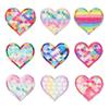 Rainbow Heart Embroidered Patch Applique Mermaid Scales Heart Shaped Patch  DIY Craft