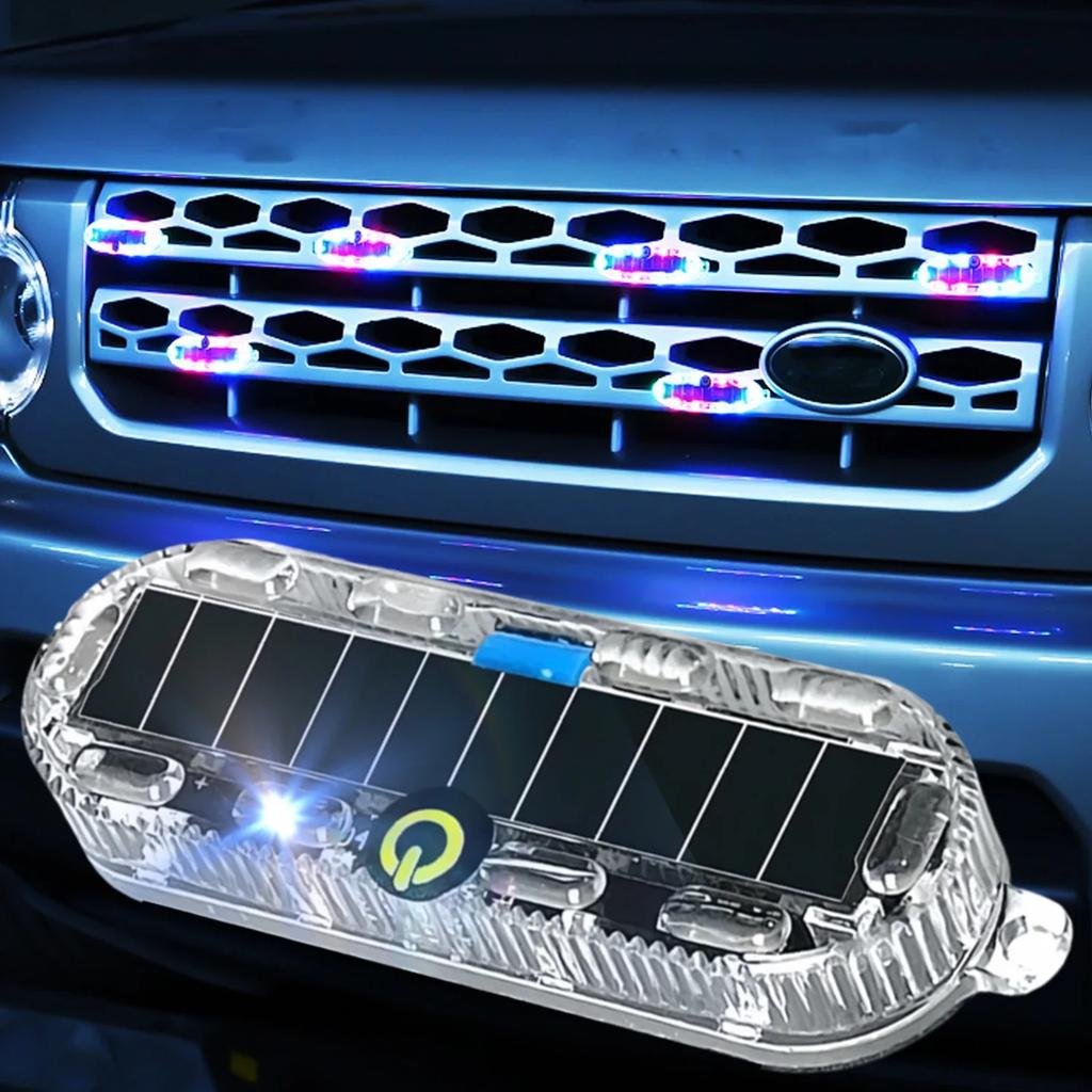 Solarbetriebenes blinkendes Warnlicht LED-Warnsicherheitsblinken durch Blitzlicht Einstellbar Auto-Parkleuchte Hinten Warnlicht