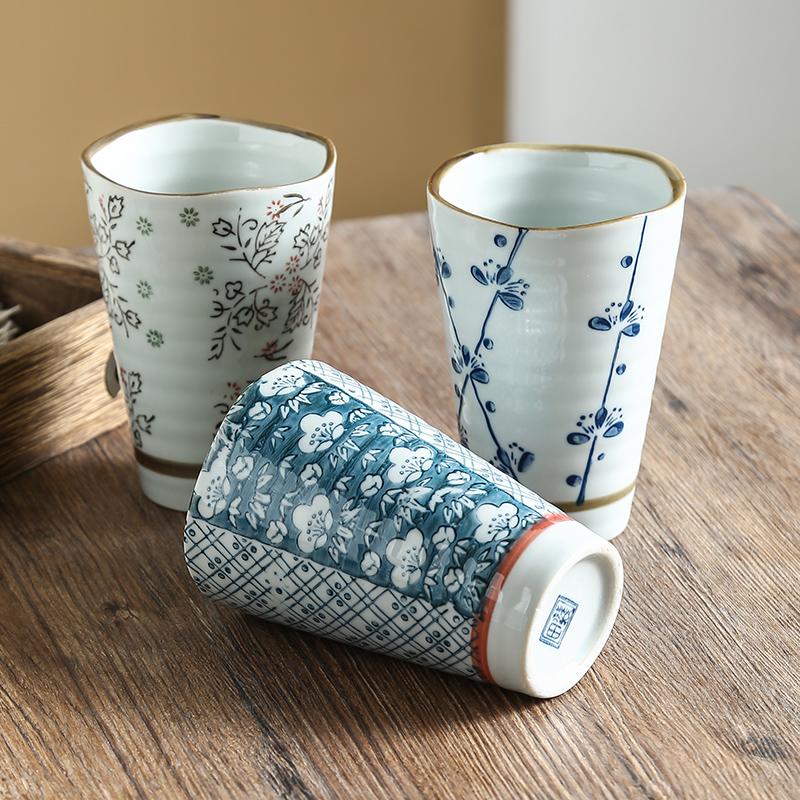 Hand-made Tea Cup, Unique Japanese Antiquity Style Ceramic Cups, Porcelain Durable Breakfast Mug, Special Gift for Friends