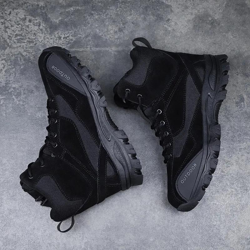 Fashion Winter Tactical Combat Boots for Men Hunting Trekking Boots Men Camping Mountaineering Work Shoes Quality Men Boots