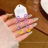 Dopamine Color String Love Earrings Women's Sweet and Cool Spice Girls Long Earrings Premium Ear Sensing Jewelry